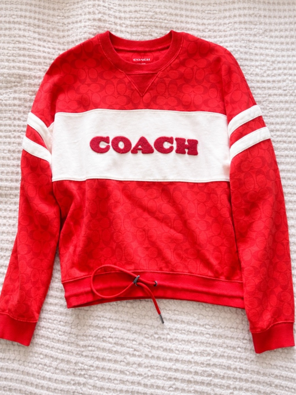 Coach Red Sweatshirt with White Chest Panel